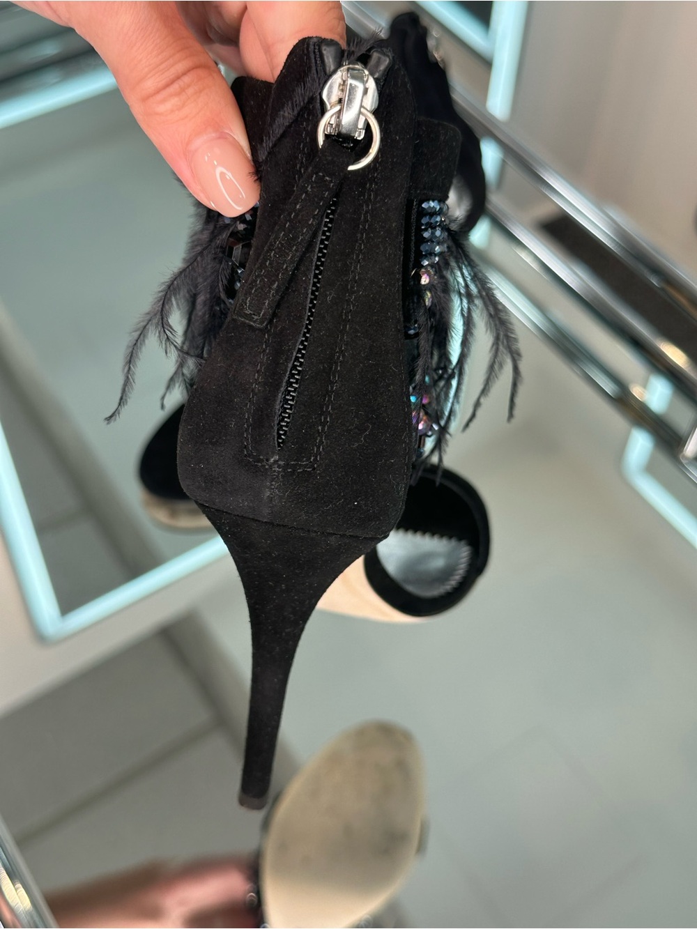 Giuseppe Zanotti Beau Feather Fringe Sandal - Picture 9 of 12